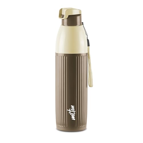 Milton Steel Sierra 900 Insulated Inner Stainless Steel Water Bottle, 1 Piece, 630 ml, Brown| Easy Grip | Leak Proof | School | Office |Treking | Travel Bottle