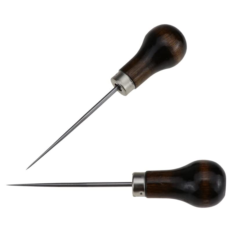 2pcs Color Leather Craft Tip Awl Hand Sewing Tool Edge Slicker Kit Hole Puncher Positioning Drill Tools