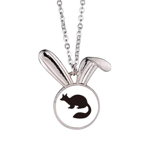 Collier lapin en martre noire : un bijou pendentif élégant pour femme