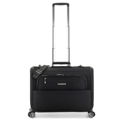 Traveler\'s Choice Carry-On Softside 8-Wheeled Spinner Garment Bag Luggage, Black, 21-Inch