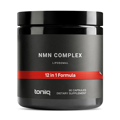 Toniiq NMN 12-in-1 Complex 5 Liposomal Ingredients NMN NAD+ CoQ10 Spermidine & Apigenin for Enhanced Absorption Plus Resveratrol Fisetin Berberine & More 90 Vegetarian Capsules