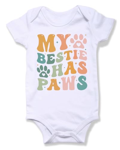 hrcfbk My Bestie Has Paws Dog Cat Sibling Outfits Funny