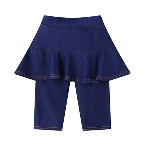 Girls' Knee Length Shorts with Skirt Imitation Denim Capri Leggings Kids Summer Casual Shorts 3-11 Years