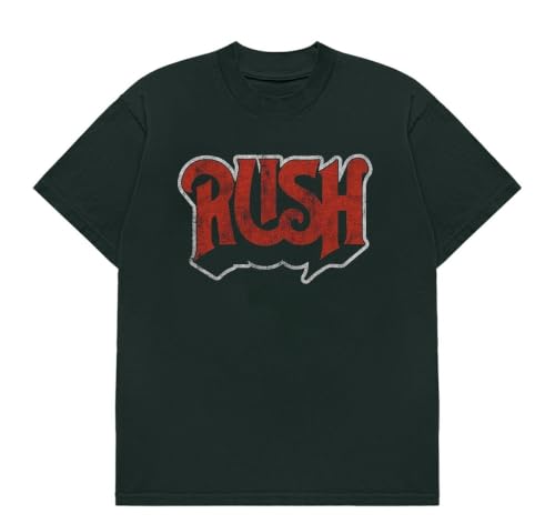 Image of Rush Unisex Adult Rush Official Merch Classic Logo T-Shirt, Black, Black, Medium