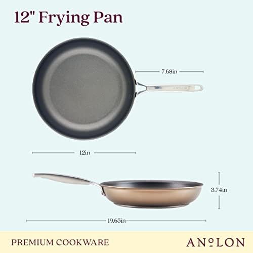 Anolon Ascend Hard Anodized Nonstick Frying Pan/Skillet - Good for All Stovetops (Gas, Glass Top, Electric & Induction), Dishwasher & Oven Safe with Stainless Steel Handle, 12 Inch - Bronze - Thumbnail 4