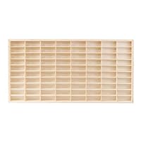 80 Grids Wooden Display Case for 1:64 Toy Car Model Wall Mounted Storage Cabinet (77.5*4*47CM)
