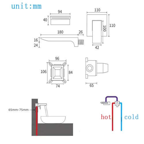 Grifo de lavabo monomando de pared para baños modernos LWX 7