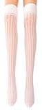 Fibrotex Damen Netz Overknee Strümpfe, Farben alle:00 weiß, Größe:One Size