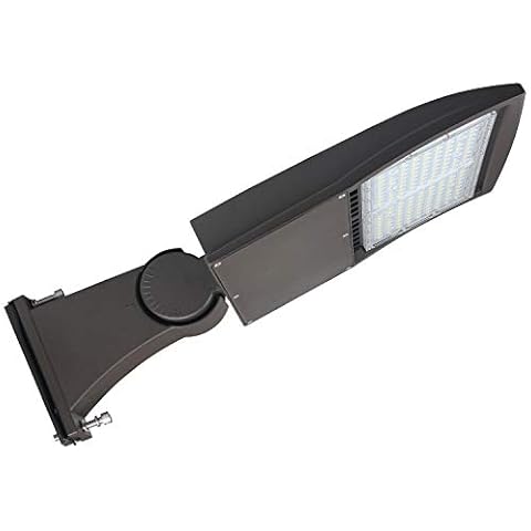 480V 150W High Voltage LED Shoebox Lights, LED Parking Lot Lighting, 480V LED Pole Area Lights, 450W MH/HPS Equiv, 5000K, Surge Protection Included, DLC UL Approved Direct Arms Mount Cover