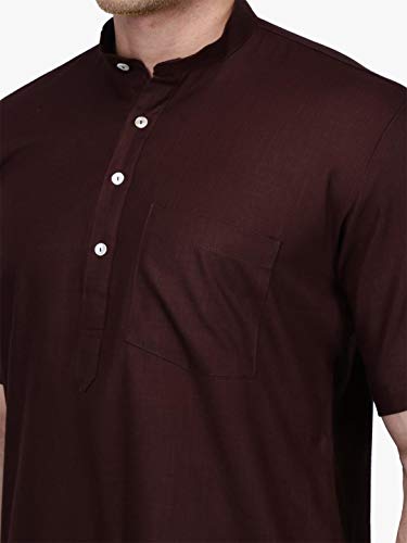 Image of Rajubhai Hargovindas Men's Premium Cotton Half Sleeve Solid Kurta