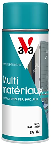 V33 Peinture extérieure aérosol multi-matériaux Direct protect®, Blanc satin RAL 9016 400ml
