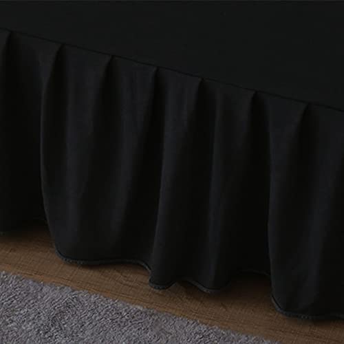 Futon Cover-Stretch Armless Futon Covers Full Size With Skirt Ruffled Futon Sofa Cover Washable Folding Sofa Bed Cover Soft Futon Couch Cover Slipcover With Elastic Bottom For Kids,Pets(Black) #TOP7