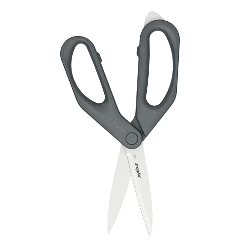 Image of Zyliss Household Scissors - Multi-Purpose Stainless Steel Kitchen & Home Shears with Built-in Box Cutter - Wheat Straw Handle, Dishwasher Safe, Everyday Cutting Tool, 5-Year Guarantee