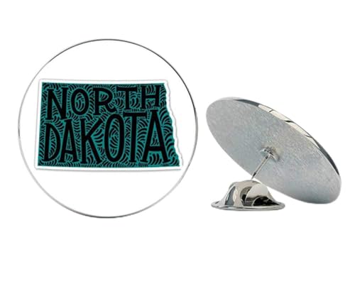 North Dakota Shape Cute Letters Native Local Metal 0.75