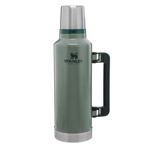 Stanley Classic Legendary Botella Termica 1.9L Hammertone Green - Mantiene Frío o Calor 45 Horas - Termo Cafe - Cantimplora Acero Inoxidable - Sin BPA - Apto Para Lavavajillas