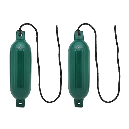 Image of Extreme Max 3006.7456 BoatTector Fender Value 2-Pack, 6 inch x 22 inch - Forest Green