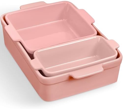 Best Choice Products 3-Piece Ceramic Bakeware Set, Stoneware Baki...