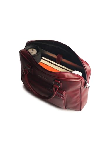Image of Gauge Machine Professional Vegan Leather Messenger Briefcase Bag for Office |Fits upto 14 /15 / 16 inch Laptop |Separate Padded Laptop Compartment |Water Resistant |Men & Women |16L