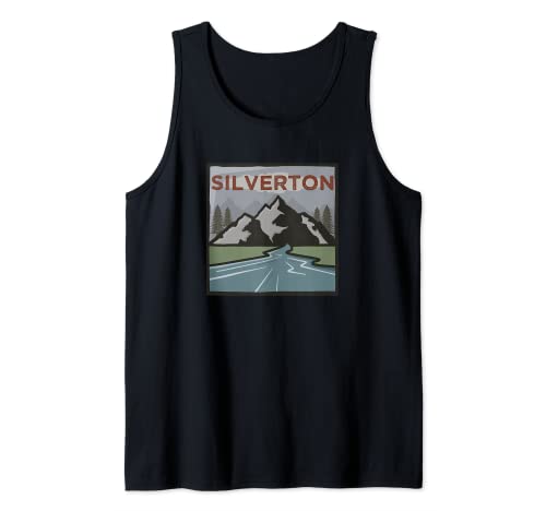 Vintage Silverton, Colorado Ilustración / Retro Silverton Camiseta sin Mangas