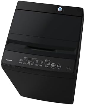 （06:00時点） TOSHIBA(東芝) 全自動洗濯機 7kg AW-700Z2(K) ボディ幅51.5㎝ ステンレス槽 槽洗浄・槽乾燥 縦型 静音 部屋干し 保護カバー ピュアブラック