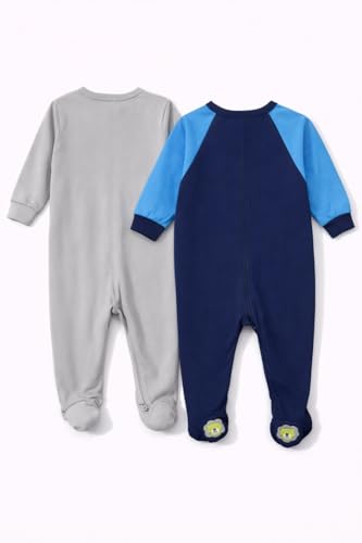 Image of TuddyBuddy 100% Cotton Multi Color Zipper Romper Sleepsuit /Romper /Jumpsuit for Baby Boy & Baby Girl