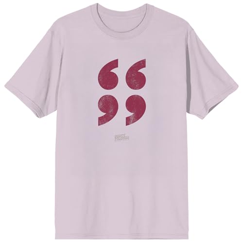 Scott Pilgrim vs. the World Air Quotes on Pink Adult T-Shirt-XXL