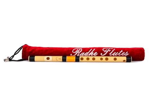 Image of Radhe Flutes PVC Fiber A Natural Bansuri Higher Octave Right-Handed | Durable, Washable, Crack-Resistant Flute with Velvet Cover, Paper Tube & Beginner Course