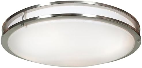 Solero Flush Mount - LED - 24"D - Brushed Steel Finish - Acrylic Lens Diffuser