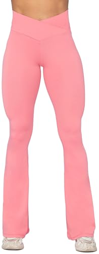 Image of Sunzel Flare Leggings, Crossover Yoga Pants with Tummy Control, High-Waisted and Wide Leg