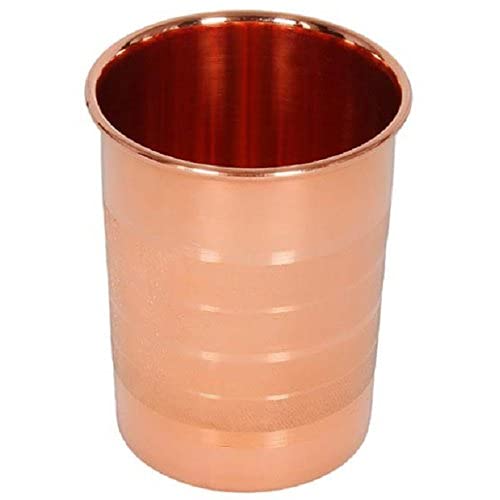 2 Pieces Handmade Copper Glass Cup for Water India Copper Tumbler Better Then Glasses, Safer Than Plastic Capacity 350 Ml (Design 02)
