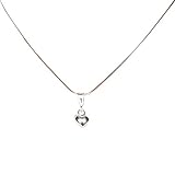 DHRUVS COLLECTION Colgante de cadena de plata 925 con dijes de corazón para regalo y uso casual para mujer, plata, sin piedras preciosas