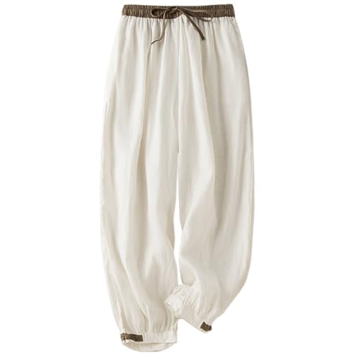 Pantalones de chándal para mujer, para oficina, viajes, ajuste regular, fútbol, entrevista, algodón, ropa de baño, cómoda, yoga, playa, blanco, L