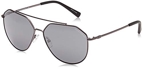 AX Armani Exchange mens Ax2023s Metal Sunglasses, Matte Gunmetal/Light Grey Mirror Black, 59 mm US