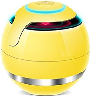 Altavoz Bluetooth Inteligente Moda Siete Colores Luz LED 3D Estéreo Sonido Envolvente Bajo HD Llamada Compatible con Tarjeta TF,Amarillo