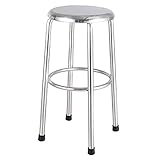 Taburete de acero inoxidable creativo sin respaldo, taburete de bar multiusos para comedor, taburete alto bajo