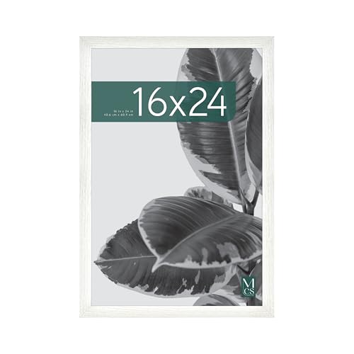 MCS Studio Gallery 16x24 Poster Frame White Woodgrain, Vertical & Horizontal Wall Hanging Large Picture Frame for Photos, Posters & Art Prints (1-Pack)