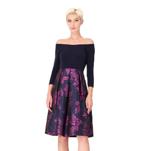 Robe bi-matière à brocart floral idéale pour vos mariages et cocktails