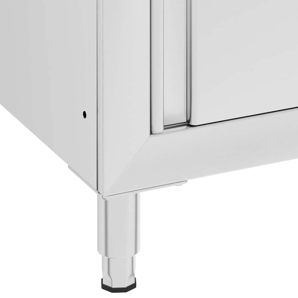 vidaXL Armadi da Cucina Commerciale 2 pz Mobili di Stoccaggio Armadi di Stoccaggio Tavoli di Lavoro Acciaio Inox