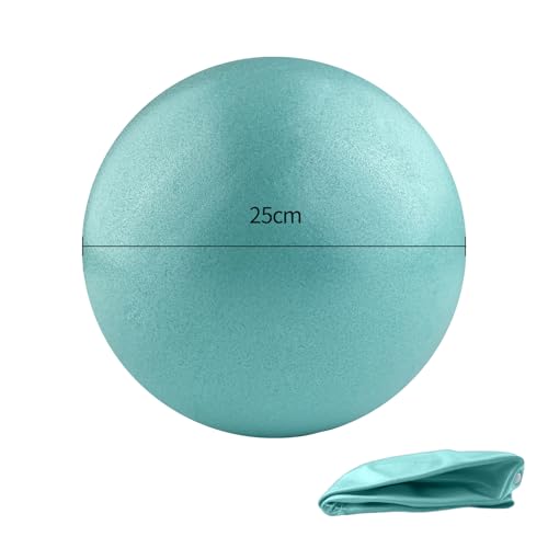 VELLUSTRA 2PCS Gymnastikball mit Aufblasbarer Fußpumpe, Anti Burst Pezziball, 25CM Gymnastikball, Anti-Rutsch-Sitzball, Balanceball, Pilates Ball Yogaball für Zuhause, Fitnessstudio und Büro