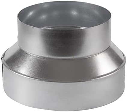 8 Inch to 6 Inch HVAC Duct Reducer & Increaser - Galvanized Sheet Metal Ducting Connector for Airflow, Heating, Cooling, & Air Ventilation System Extra Strength and Fittings
