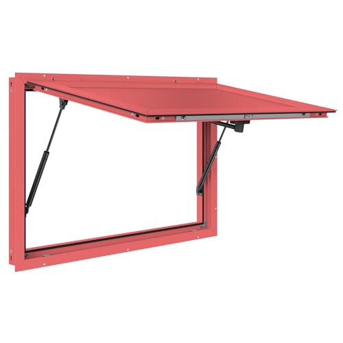 NOOTA VentMax Series 36x24 Concession Window No Screen With FREE Acrylic Glass Aluminum for Food TrucksRed