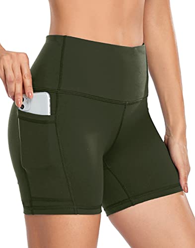 Women's High Waist Yoga Shorts with Pockets - Perfect for Workouts and Yoga