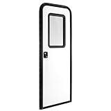 RecPro RV Rounded Entry Door with Screen & Lock | Tempered Glass | Rubber Seals (26' x 72')