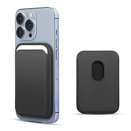 WALLFID Leder Wallet mit MagSafe,Kompatibel mit iPhone 12/13 Mini/Pro/Max,RFID-Kartenhalter mit MagSafe Magnet (Schwarz)