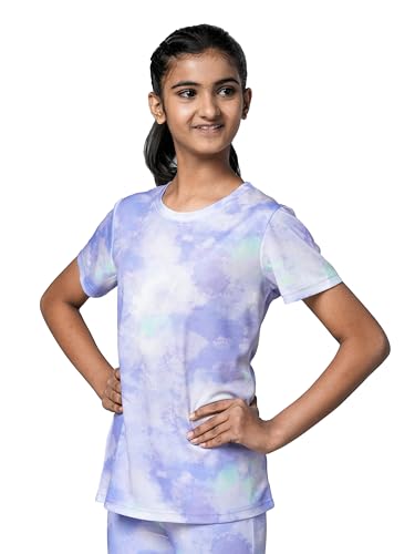 Image of Girl's Active Sports Wear Solid Short Sleeve Running Workout Tshirts Athletic Tops Lightweight Quick Dry Training Yoga Round Neck Tshirt (4 to 14 YRS)