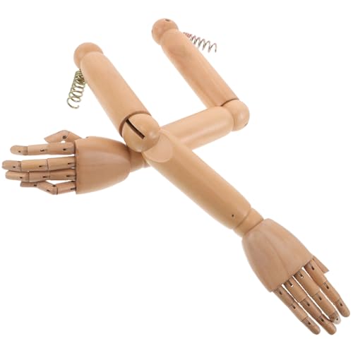 Bras de mannequin en bois avec articulations flexibles et pose stable