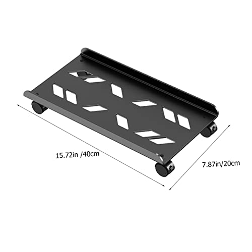 Soporte metálico móvil para CPU SHOWERORO, soporte para torre de computadora y monitor miniatura 2