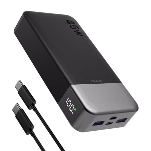 JUOVI Power Bank 45W 20000mAh Portable Charger | PD QC Fast Charging with 4 USB Ports(2C 2A), LED...