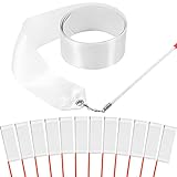 HiUnicorn 12PCS White Dance Ribbons, 4th of July Accessories, Praise Dance Ribbon Dancer Wand for Kids Danza Cristiana Gymnastics Ballerina Birthday Party Favors Decoration