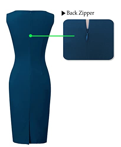 Image of VFSHOW Womens Front Zipper Work Business Office Bodycon Dress Elegant Professional Career Church Party Pencil Sheath Dress